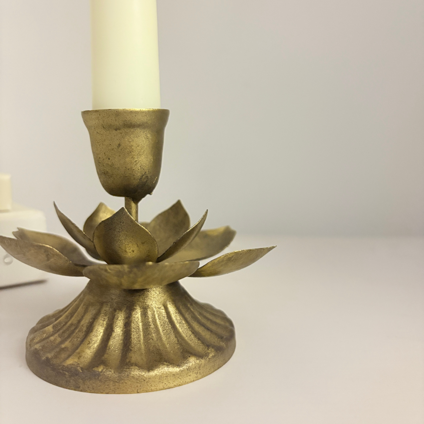 Lotus Metal Candlestick Holder