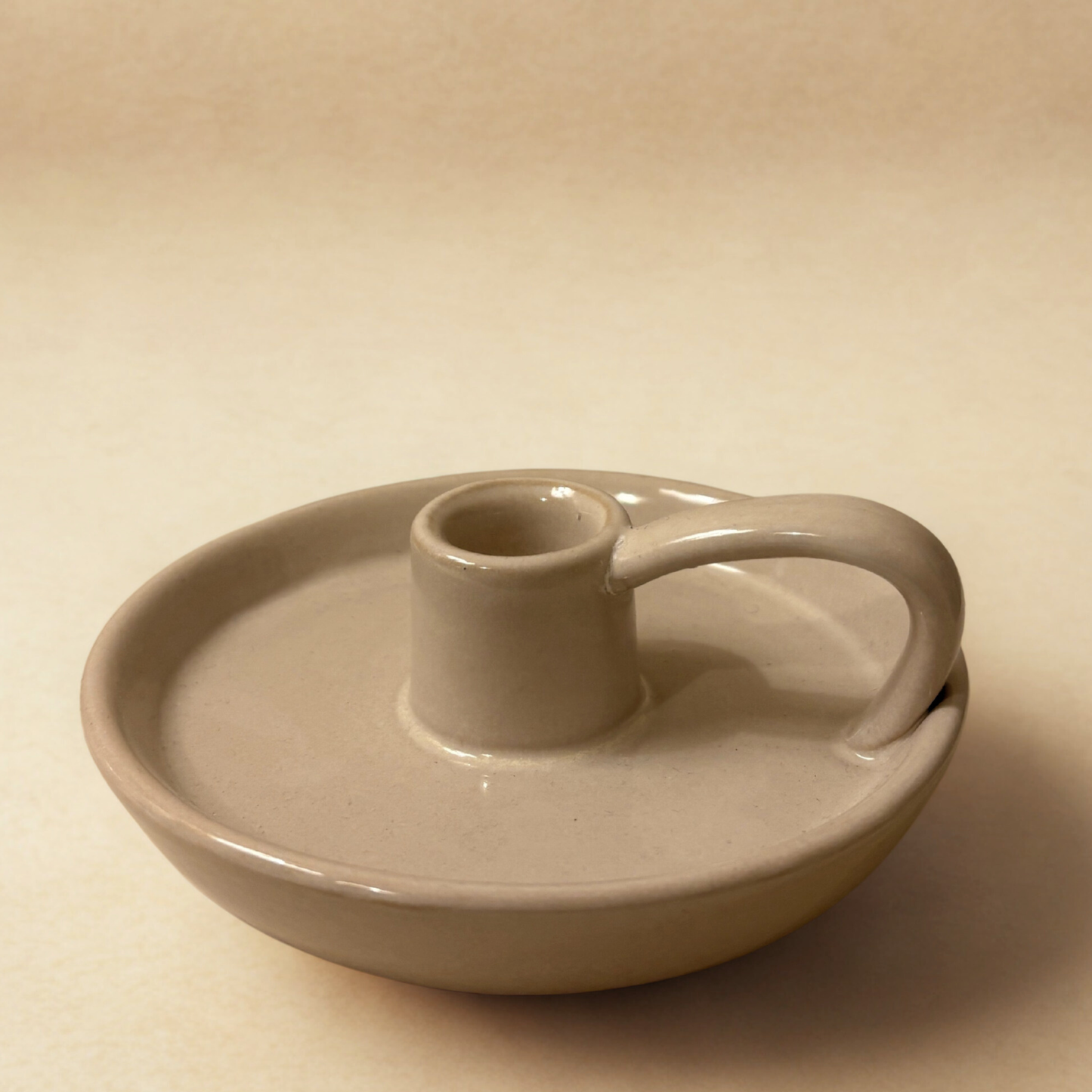 Ceramic Candlestick Holder with Handle