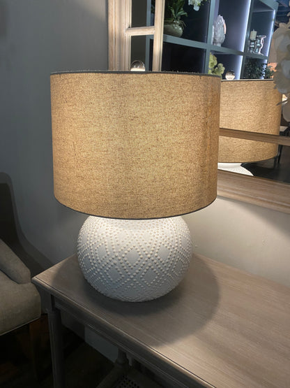 Valencia Beaded White Ceramic Lamp
