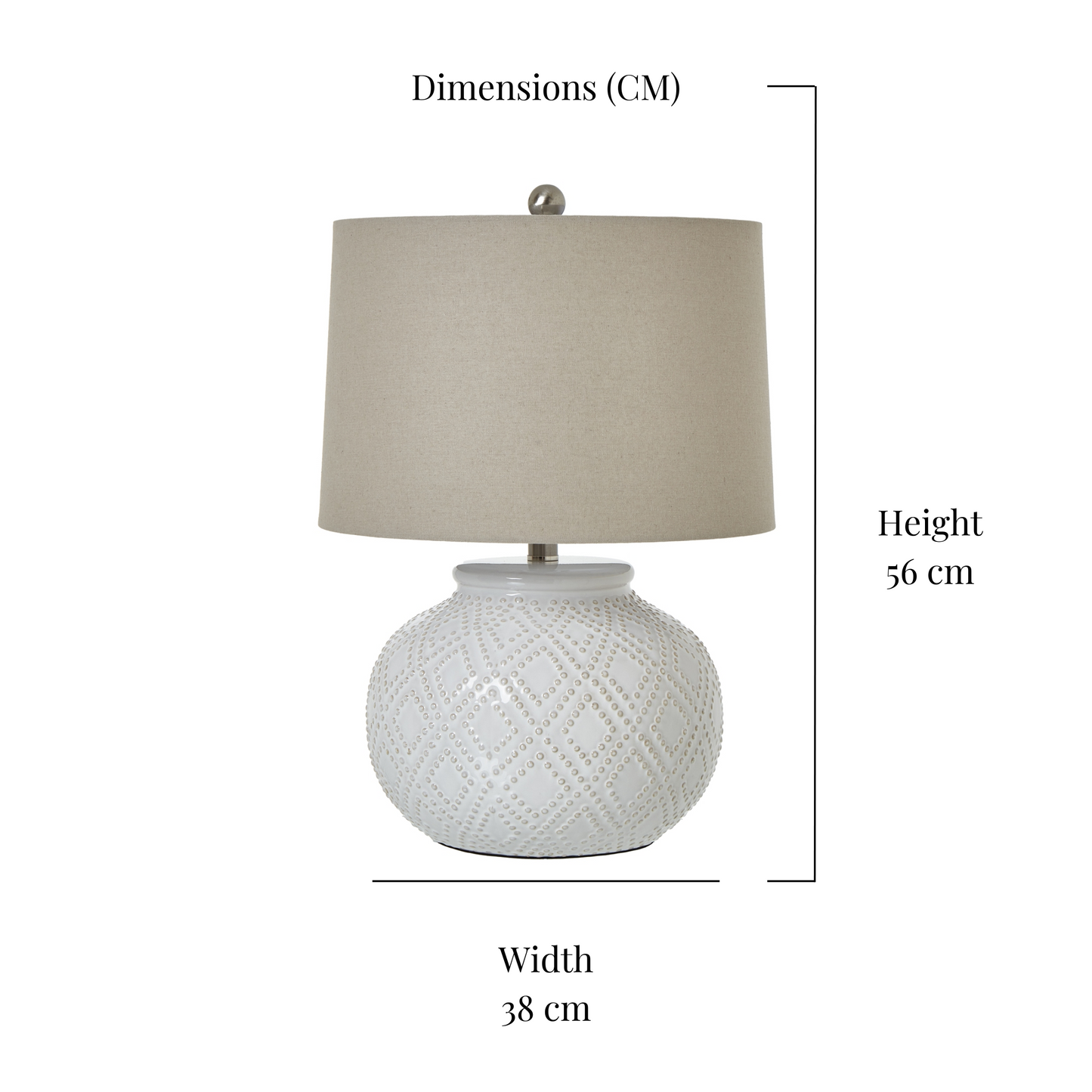 Valencia Beaded White Ceramic Lamp