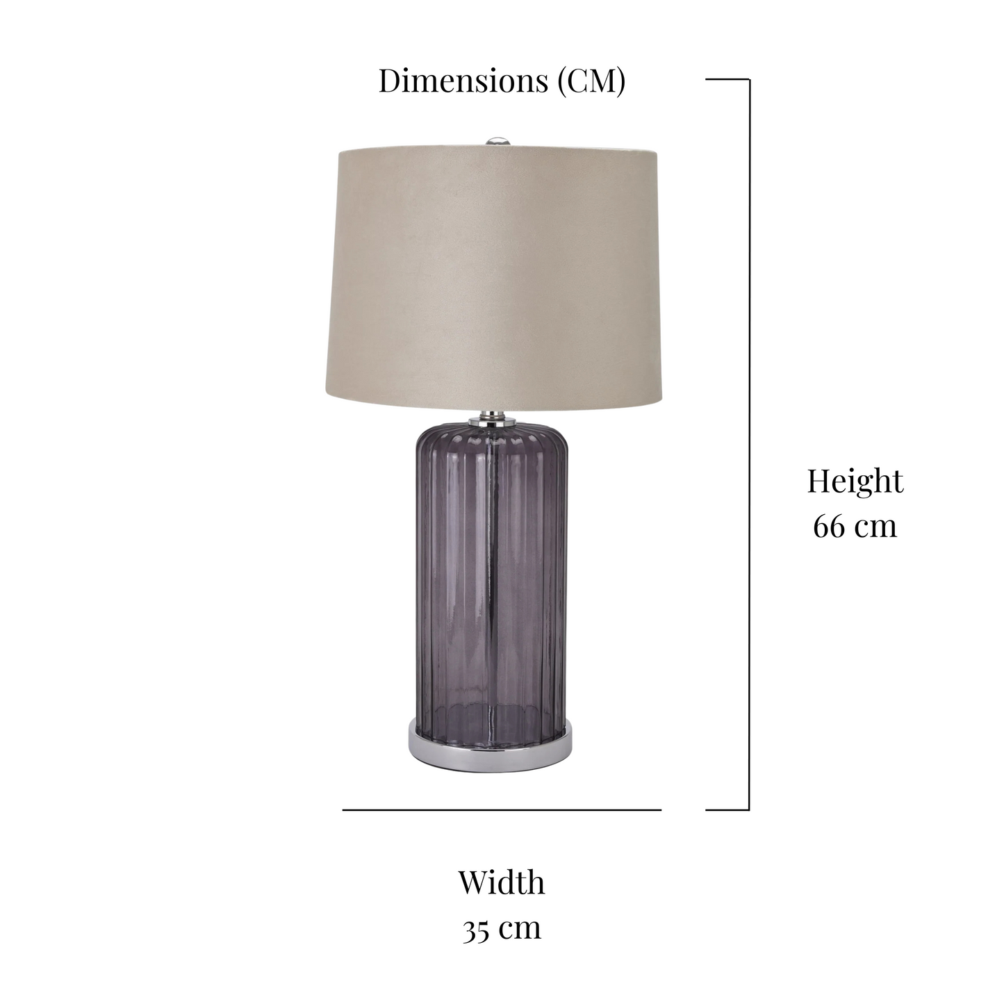 Fiamma Metallic Glass Table Lamp