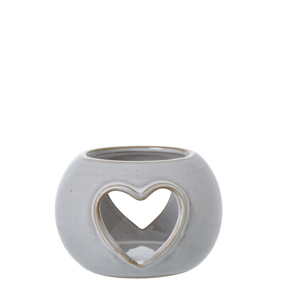 Round Ceramic Heart Tealight Holder