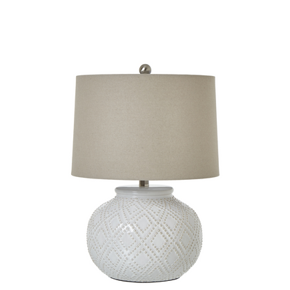 Valencia Beaded White Ceramic Lamp